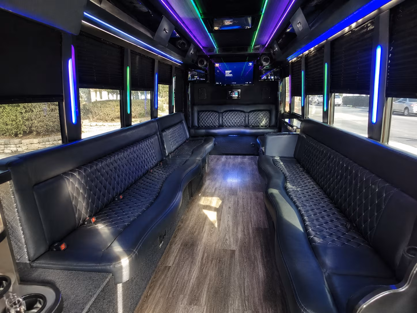 greenwich 15 passenger party bus interior