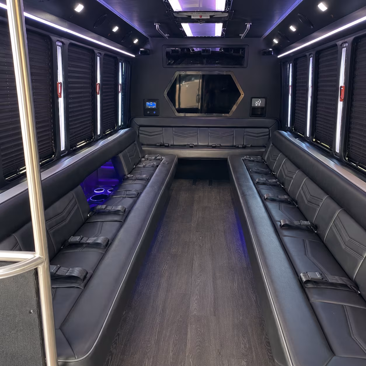 greenwich 18 passenger party bus interior