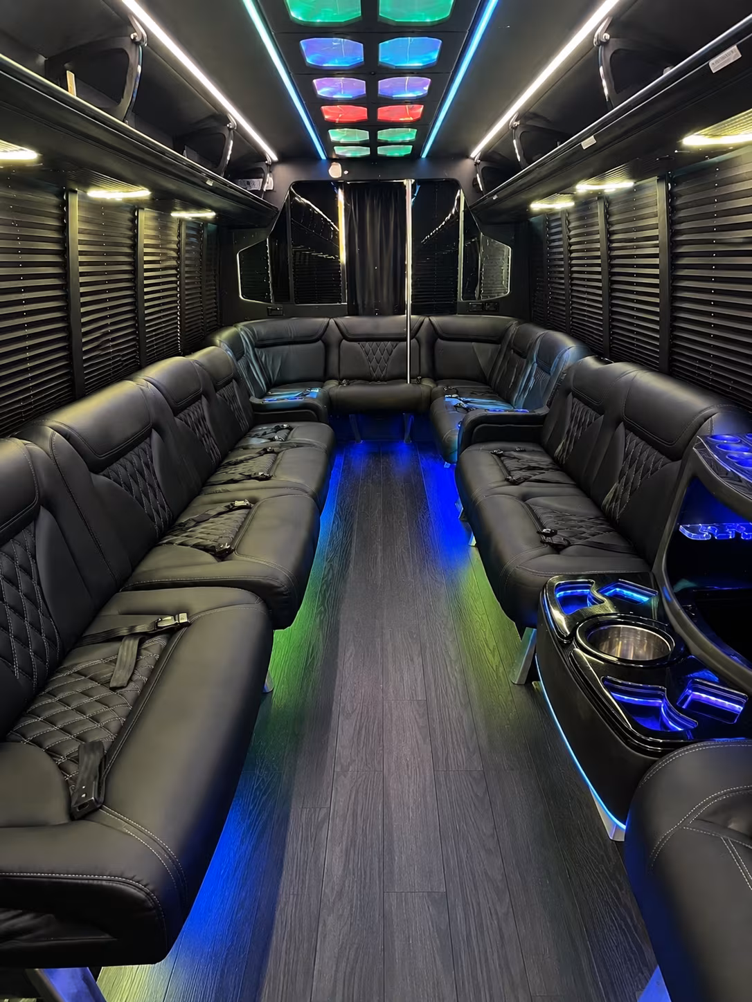 greenwich 20 passenger party bus interior