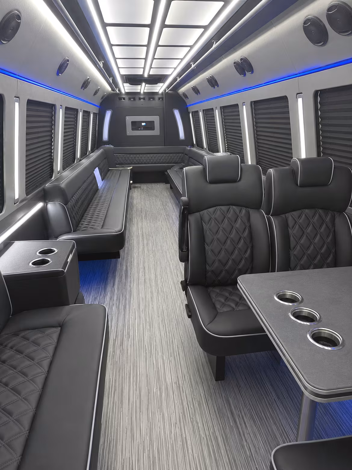 greenwich 25 passenger party bus inside