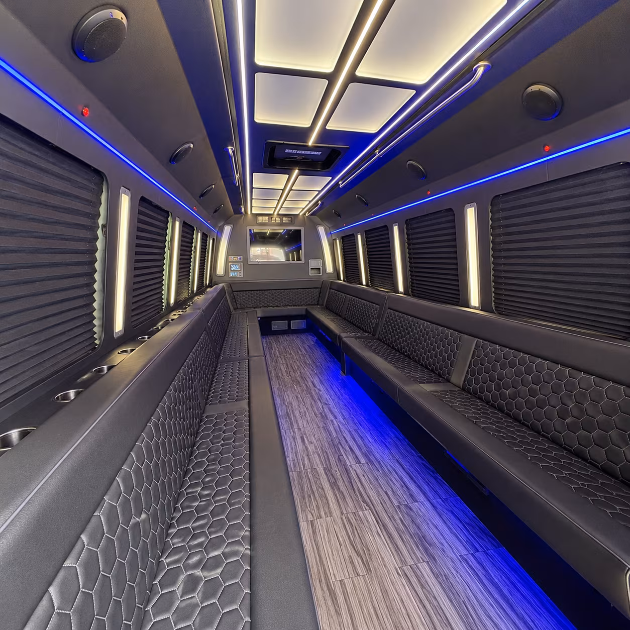 greenwich 30 passenger party bus interior