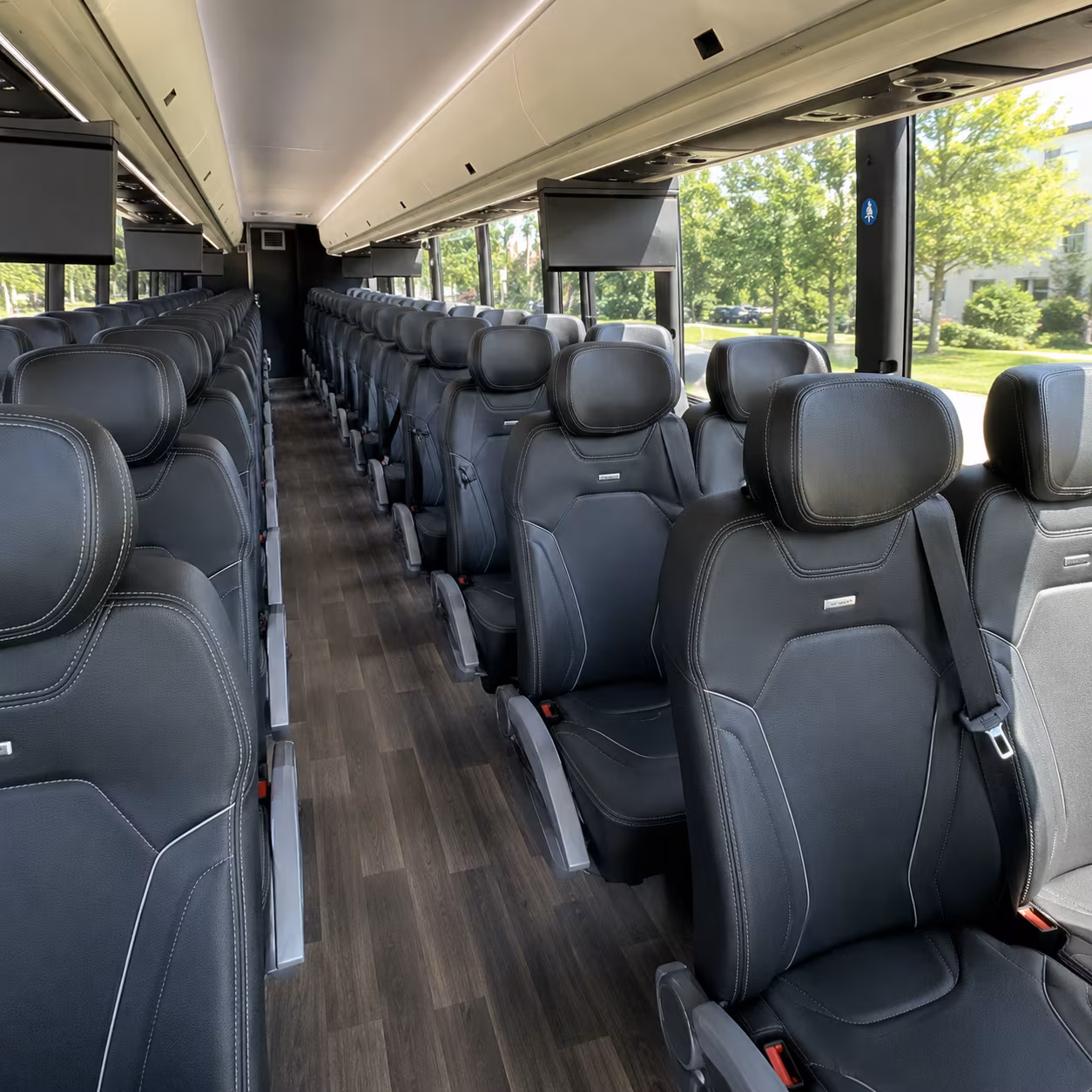 greenwich 56 passenger charter bus interior
